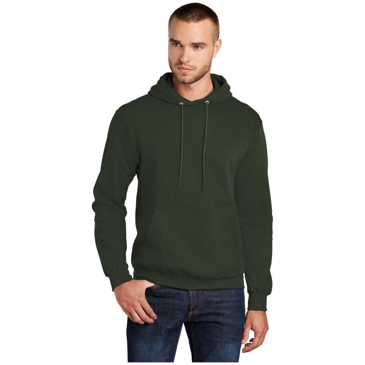 Port & Company ® - Core Fleece Pullover Hooded Sweatshirt. PC78H - Olive - Port & Company PC78H Sweatshirts/Fleece Port & Company Olive S