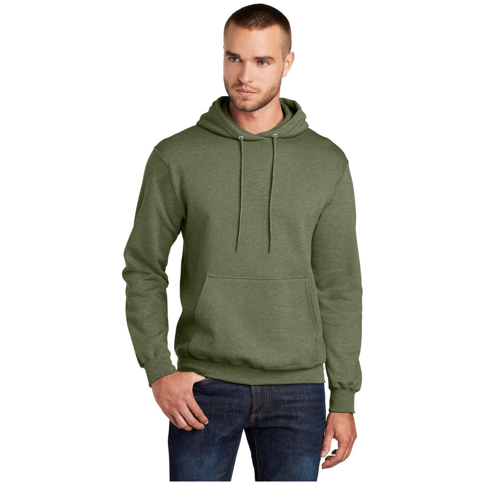 Port & Company ® - Core Fleece Pullover Hooded Sweatshirt. PC78H - Olive Drab Green Heather - Port & Company PC78H Sweatshirts/Fleece Port & Company Olive Drab Green Heather S