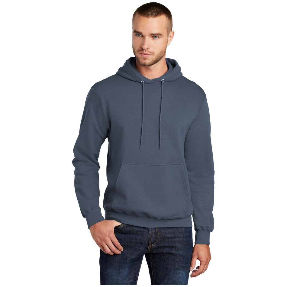 Port & Company ® - Core Fleece Pullover Hooded Sweatshirt. PC78H - Steel Blue - Port & Company PC78H Sweatshirts/Fleece Port & Company Steel Blue S