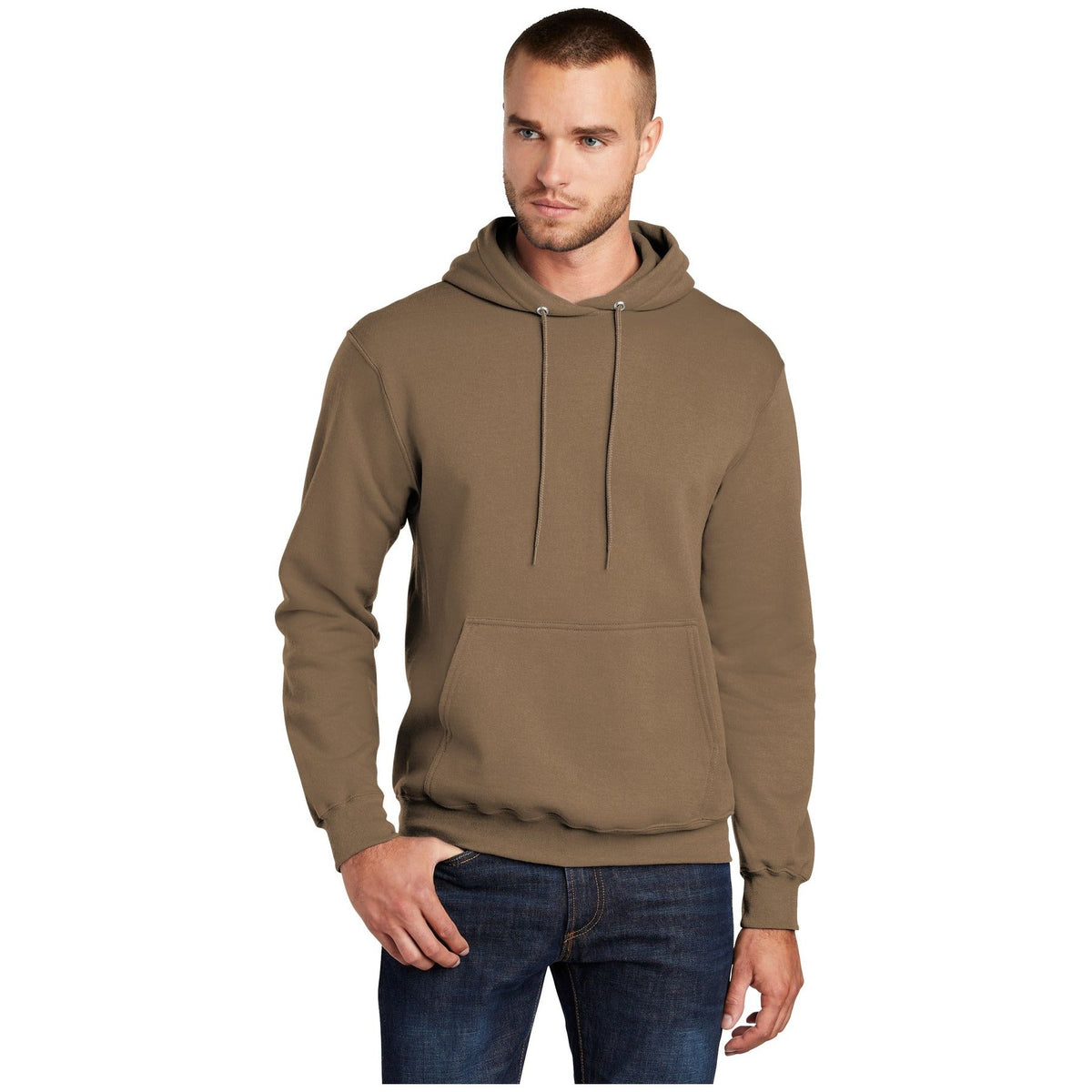 Port & Company ® - Core Fleece Pullover Hooded Sweatshirt. PC78H - Woodland Brown - Port & Company PC78H Sweatshirts/Fleece Port & Company Woodland Brown S