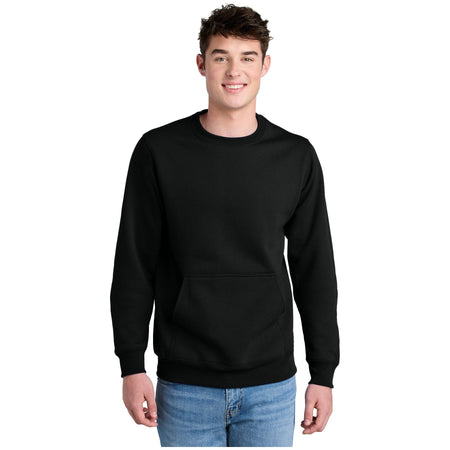 Port & Company ® Core Fleece Crewneck Pocket Sweatshirt PC78PKT - Port & Company PC78PKT Sweatshirts/Fleece Port & Company Jet Black S