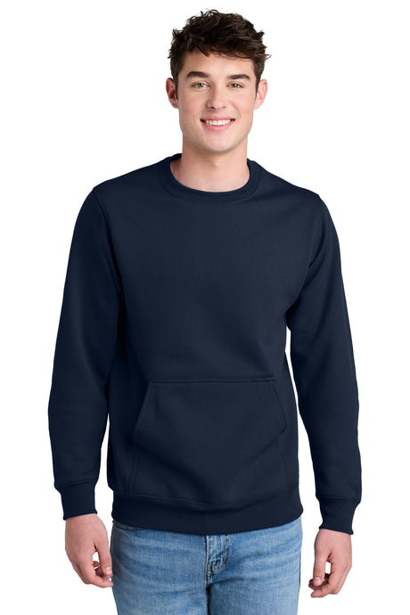 Port & Company PC78PKT Core Fleece Crewneck Pocket Sweatshirt | Port & Co PC78PKT
