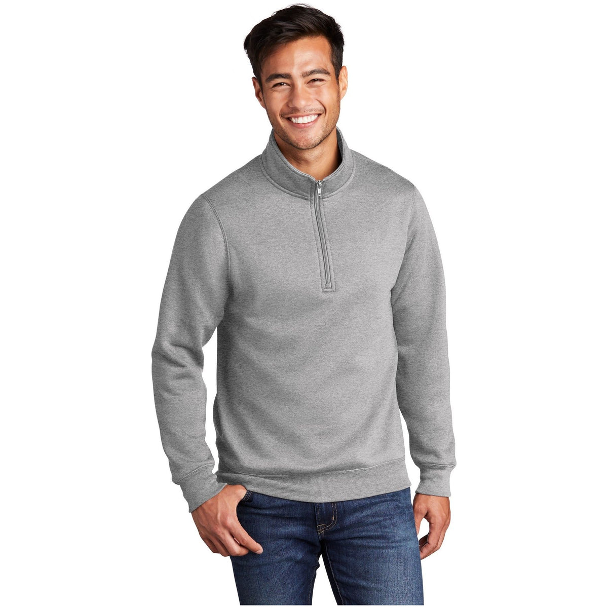 Port & Company ® Core Fleece 1/4-Zip Pullover Sweatshirt PC78Q - Port & Company PC78Q Sweatshirts/Fleece Port & Company Athletic Heather S