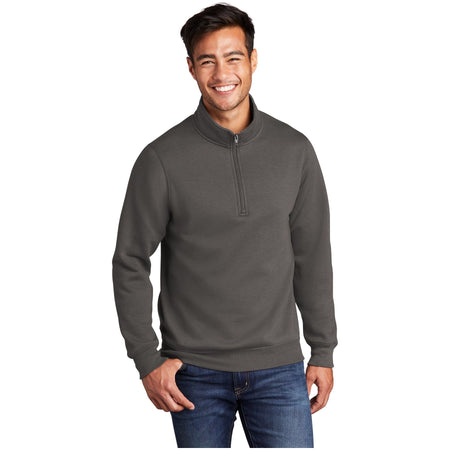 Port & Company ® Core Fleece 1/4-Zip Pullover Sweatshirt PC78Q - Port & Company PC78Q Sweatshirts/Fleece Port & Company Charcoal S