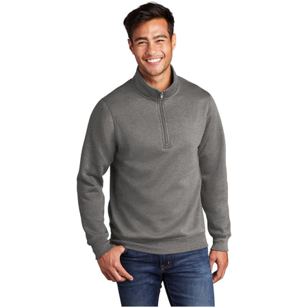 Port & Company ® Core Fleece 1/4-Zip Pullover Sweatshirt PC78Q - Port & Company PC78Q Sweatshirts/Fleece Port & Company Graphite Heather S