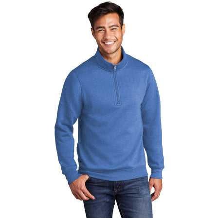 Port & Company ® Core Fleece 1/4-Zip Pullover Sweatshirt PC78Q - Port & Company PC78Q Sweatshirts/Fleece Port & Company Heather Royal S