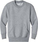 Joe's USA Youth Core Fleece Crewneck Pocket Sweatshirt in XS-XL