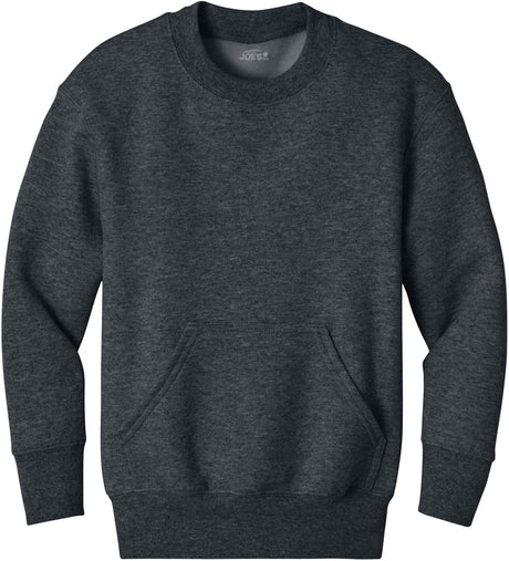Joe's USA Youth Core Fleece Crewneck Pocket Sweatshirt in XS-XL