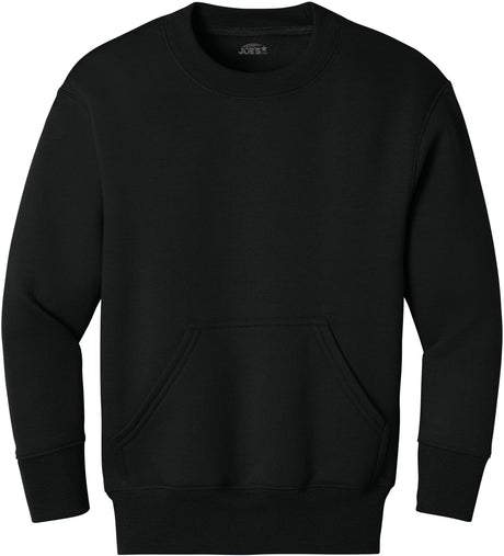 Joe's USA Youth Core Fleece Crewneck Pocket Sweatshirt in XS-XL