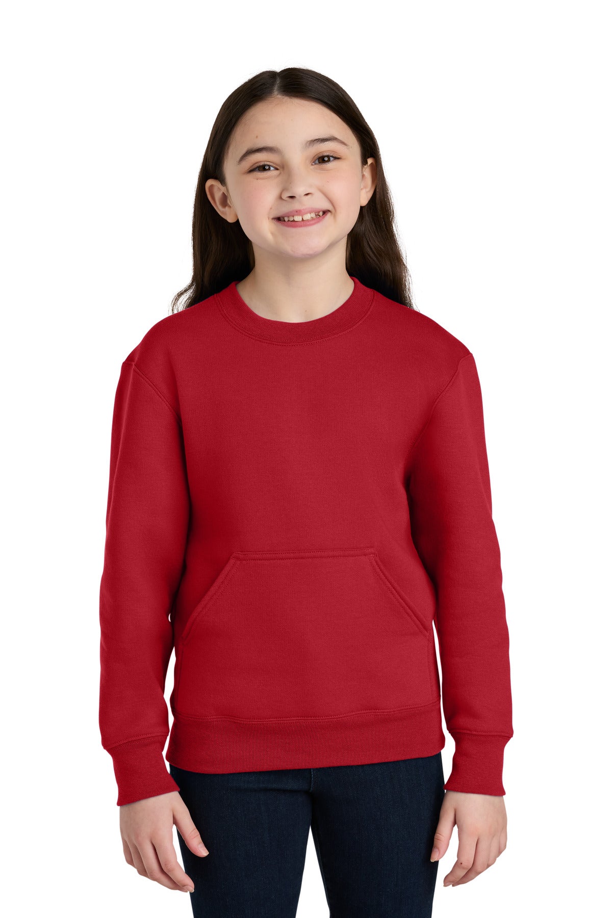 Port & Company PC78YPKT Youth Core Fleece Crewneck Pocket Sweatshirt | Port & Co PC78YPKT