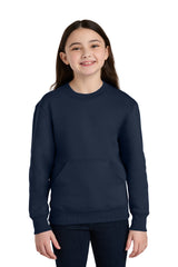 Port & Co ™  Youth Core Fleece Crewneck Pocket Sweatshirt PC78YPKT - Port & Company PC78YPKT