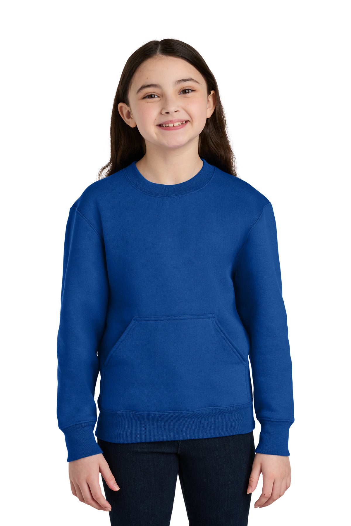 Port & Company PC78YPKT Youth Core Fleece Crewneck Pocket Sweatshirt | Port & Co PC78YPKT