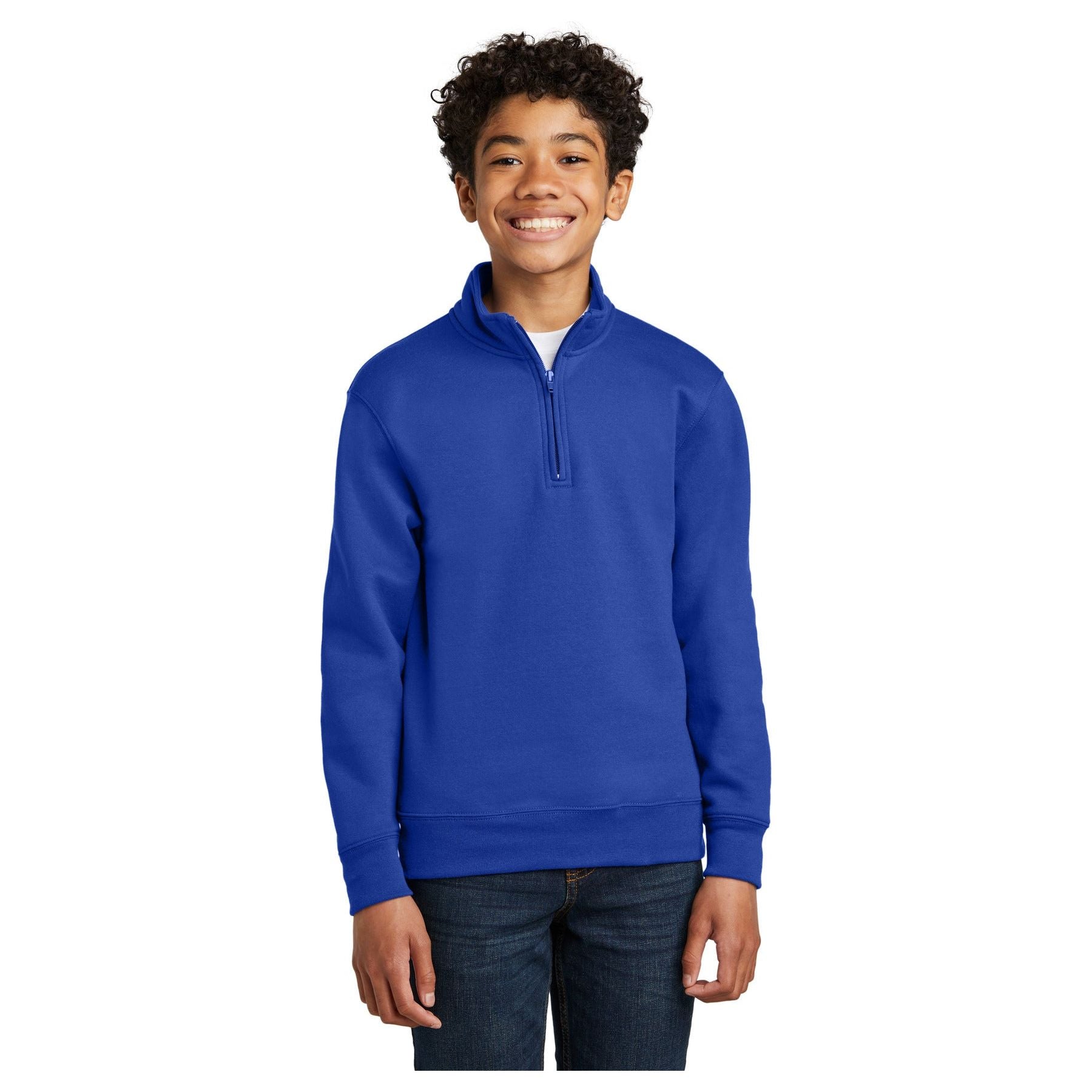 Port & Company ® Youth Core Fleece 1/4-Zip Pullover Sweatshirt PC78YQ - Port & Company PC78YQ Sweatshirts/Fleece Port & Company True Royal XS