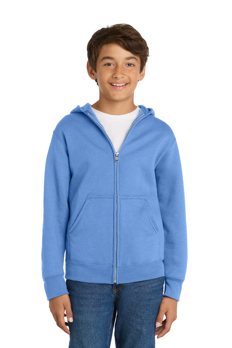 Port & Company PC78YZH Youth Core Fleece Full-Zip Hooded Sweatshirt | Port & Co PC78YZH