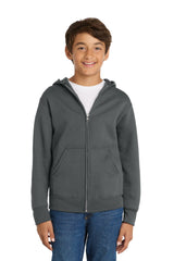 Port & Company PC78YZH Youth Core Fleece Full-Zip Hooded Sweatshirt | Port & Co PC78YZH