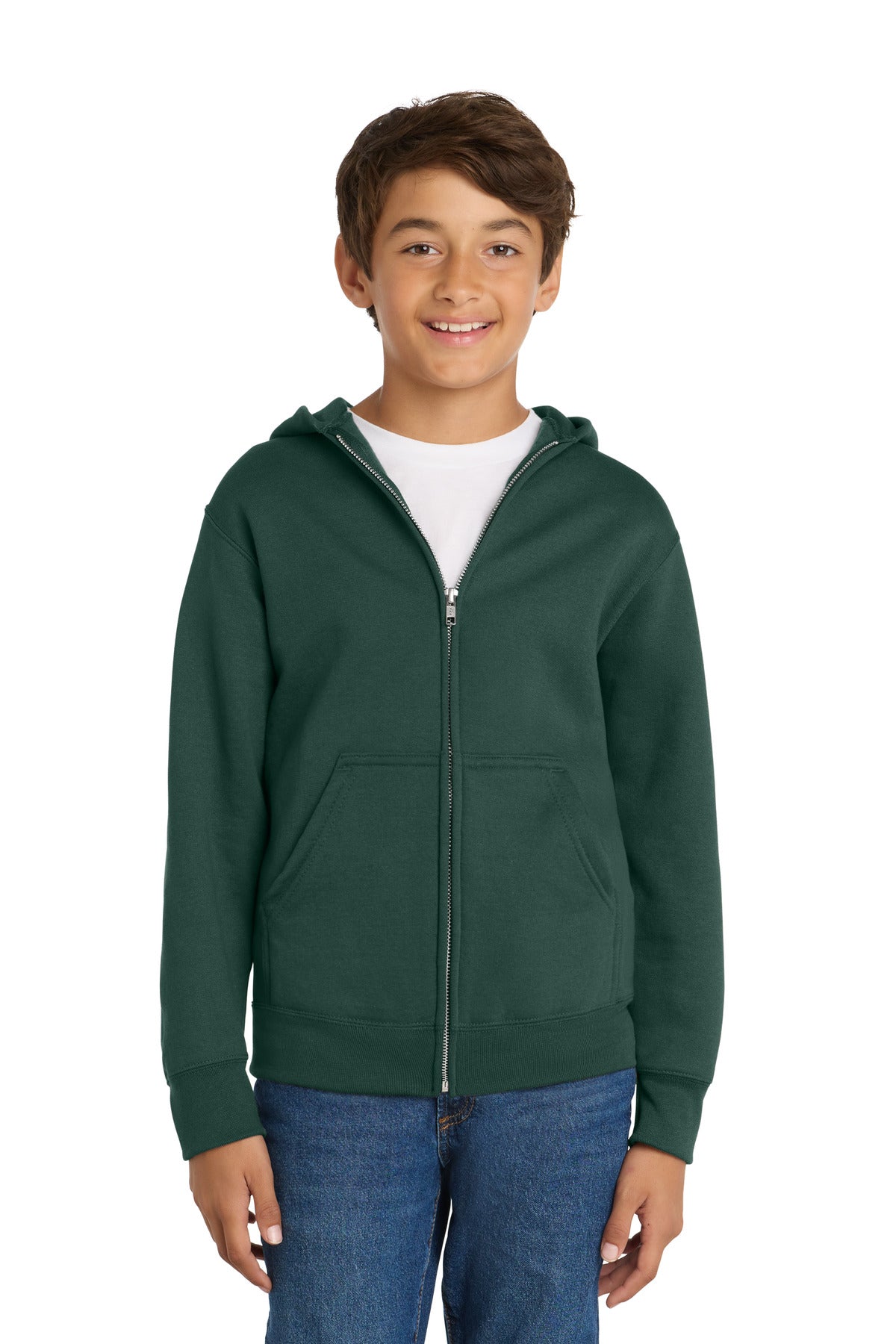 Port & Company PC78YZH Youth Core Fleece Full-Zip Hooded Sweatshirt | Port & Co PC78YZH