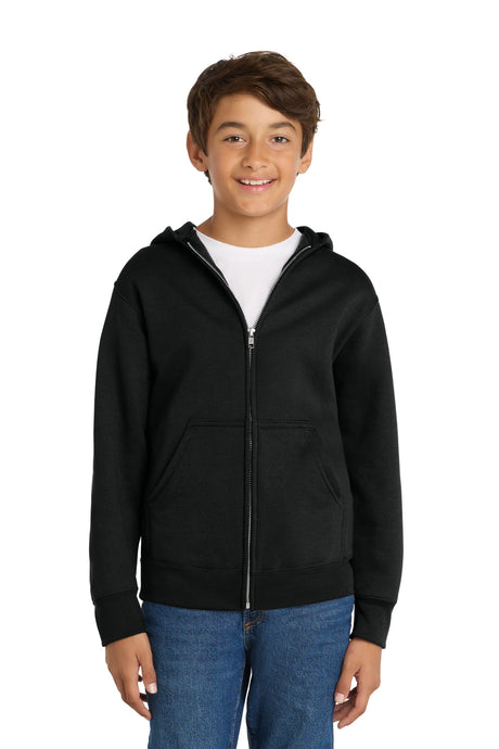 Port & Company PC78YZH Youth Core Fleece Full-Zip Hooded Sweatshirt | Port & Co PC78YZH