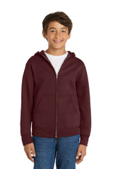 Port & Company PC78YZH Youth Core Fleece Full-Zip Hooded Sweatshirt | Port & Co PC78YZH