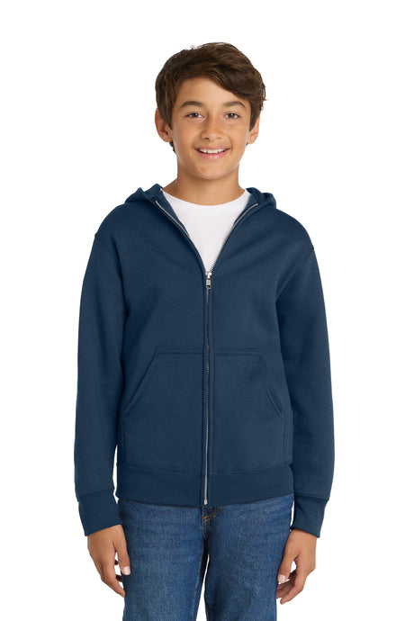 Port & Company PC78YZH Youth Core Fleece Full-Zip Hooded Sweatshirt | Port & Co PC78YZH