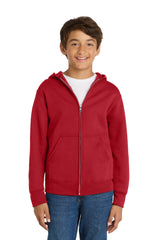 Port & Company PC78YZH Youth Core Fleece Full-Zip Hooded Sweatshirt | Port & Co PC78YZH