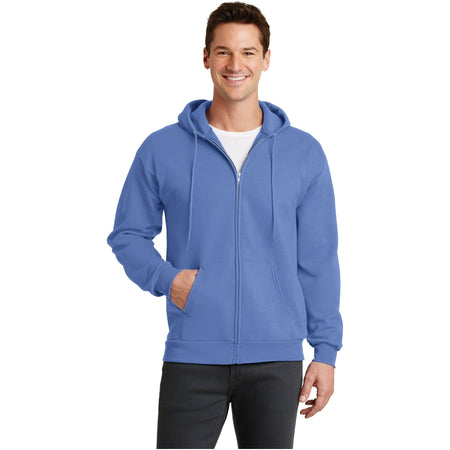 Port & Company ® - Core Fleece Full-Zip Hooded Sweatshirt. PC78ZH - Carolina Blue - Port & Company PC78ZH Sweatshirts/Fleece Port & Company Carolina Blue S