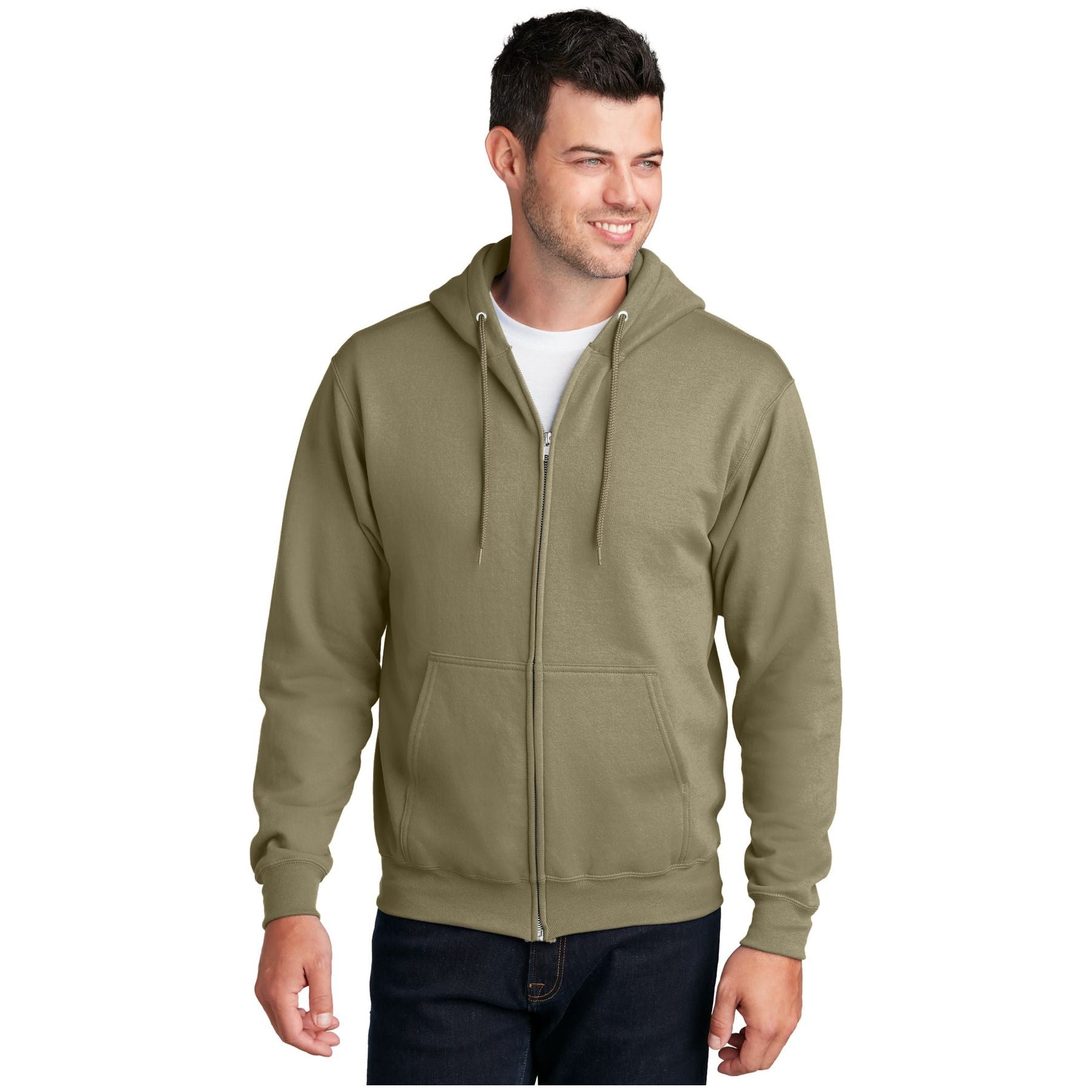 Port & Company ® - Core Fleece Full-Zip Hooded Sweatshirt. PC78ZH - Coyote Brown - Port & Company PC78ZH Sweatshirts/Fleece Port & Company Coyote Brown S