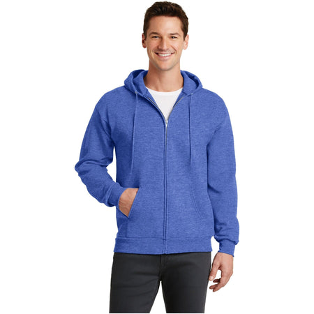 Port & Company ® - Core Fleece Full-Zip Hooded Sweatshirt. PC78ZH - Heather Royal - Port & Company PC78ZH Sweatshirts/Fleece Port & Company Heather Royal S