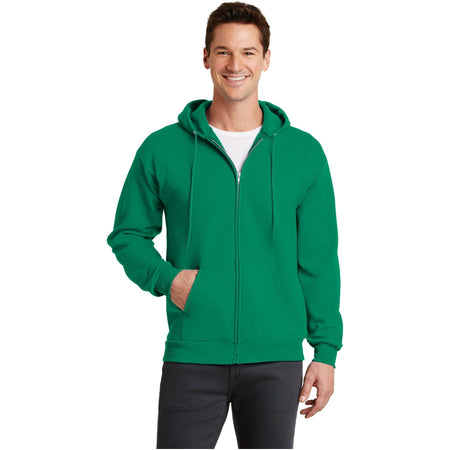 Port & Company ® - Core Fleece Full-Zip Hooded Sweatshirt. PC78ZH - Kelly - Port & Company PC78ZH Sweatshirts/Fleece Port & Company Kelly S