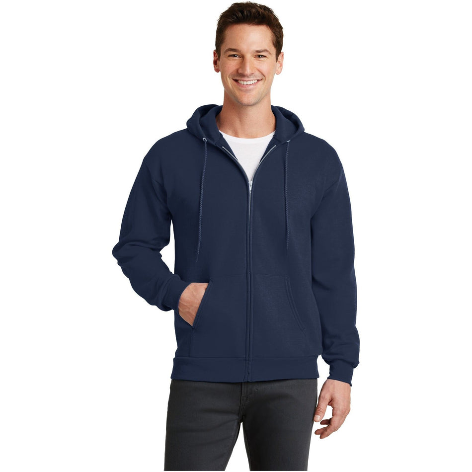 Port & Company ® - Core Fleece Full-Zip Hooded Sweatshirt. PC78ZH - Navy - Port & Company PC78ZH Sweatshirts/Fleece Port & Company Navy S