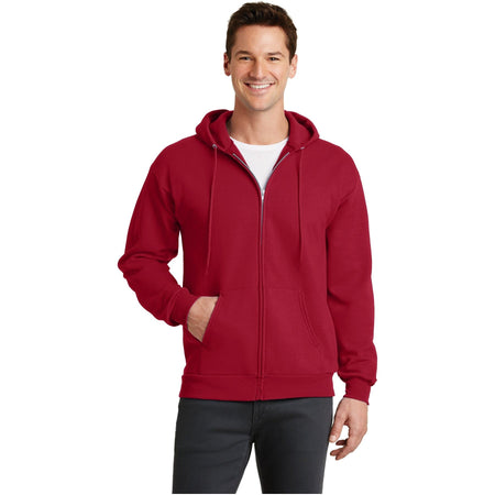 Port & Company ® - Core Fleece Full-Zip Hooded Sweatshirt. PC78ZH - Red - Port & Company PC78ZH Sweatshirts/Fleece Port & Company Red S