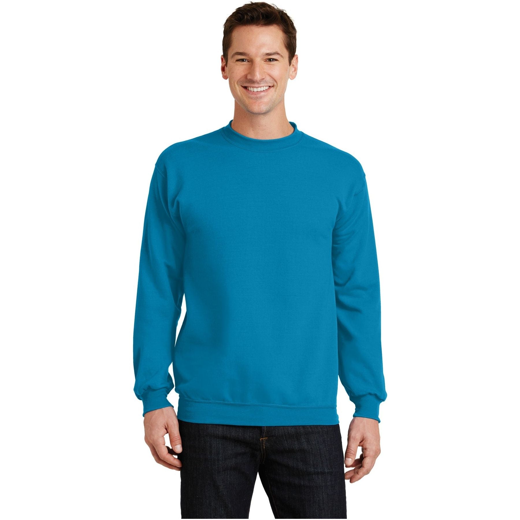 Port & Company ® - Core Fleece Crewneck Sweatshirt. PC78 - Neon Blue - Port & Company PC78 Sweatshirts/Fleece Port & Company Neon Blue S