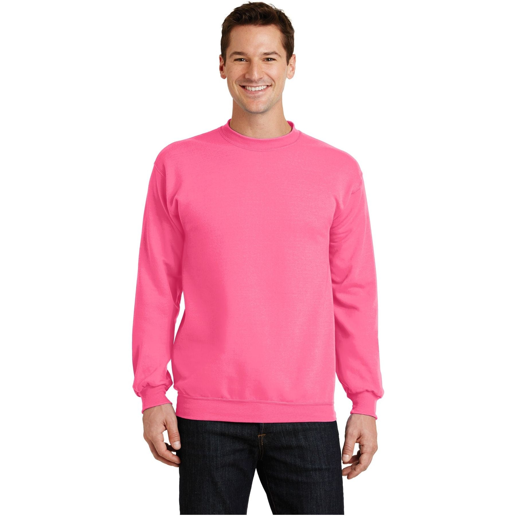 Port & Company ® - Core Fleece Crewneck Sweatshirt. PC78 - Neon Pink - Port & Company PC78 Sweatshirts/Fleece Port & Company Neon Pink S