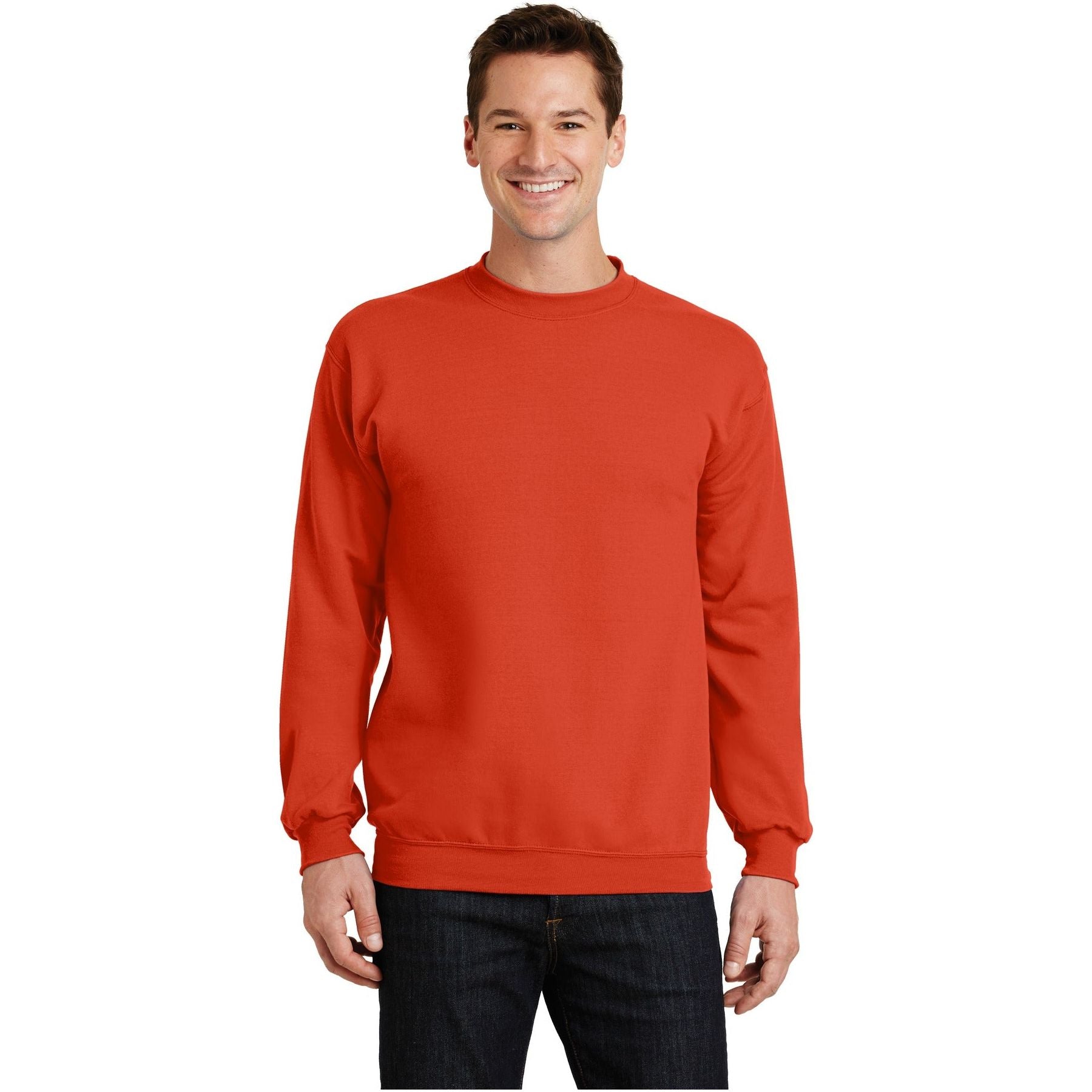 Port & Company ® - Core Fleece Crewneck Sweatshirt. PC78 - Orange - Port & Company PC78 Sweatshirts/Fleece Port & Company Orange S