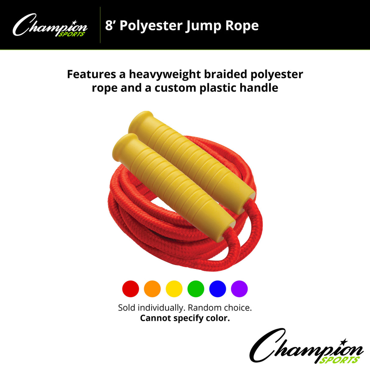 Champion Sports 8 FT POLYESTER JUMP ROPE
