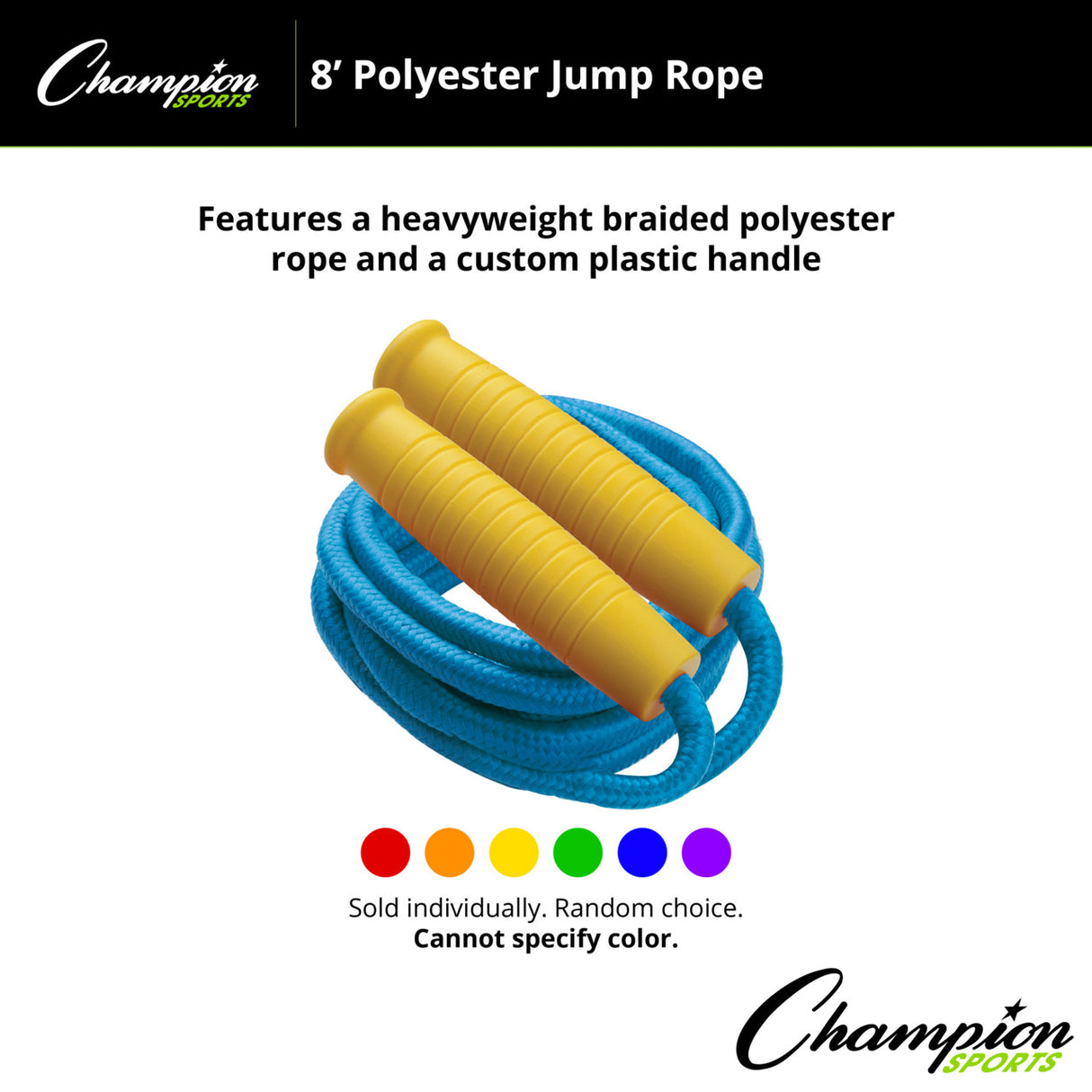 Champion Sports 8 FT POLYESTER JUMP ROPE