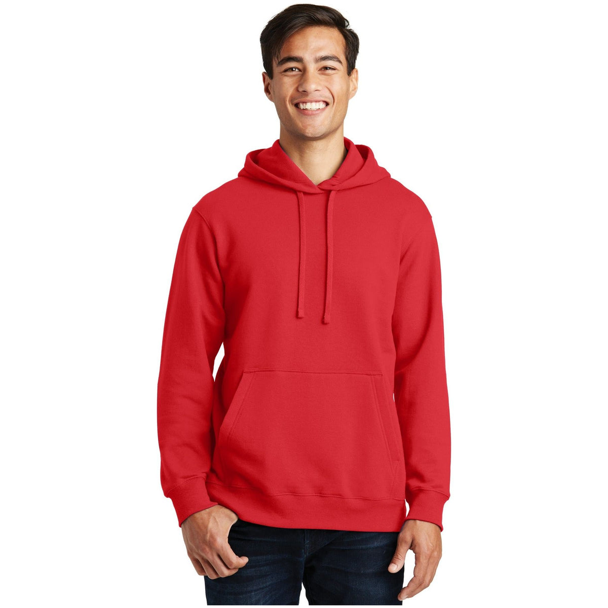 Port & Company ® Fan Favorite Fleece Pullover Hooded Sweatshirt. PC850H - Bright Red - Port & Company PC850H Sweatshirts/Fleece Port & Company Bright Red XS