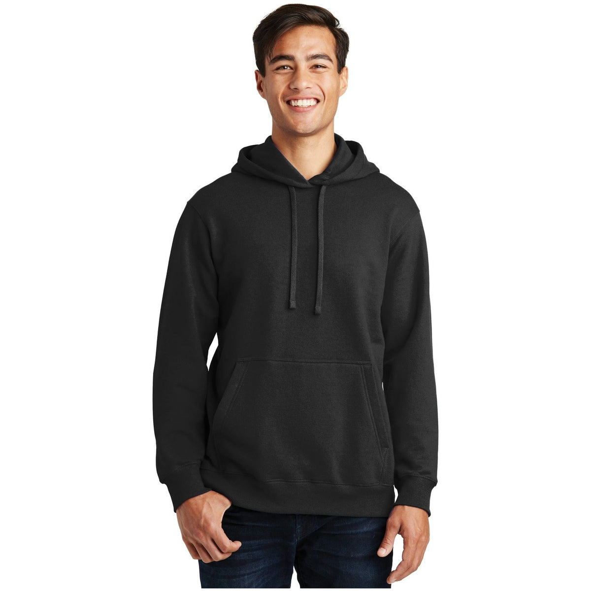 Port & Company ® Fan Favorite Fleece Pullover Hooded Sweatshirt. PC850H - Jet Black - Port & Company PC850H Sweatshirts/Fleece Port & Company Jet Black XS