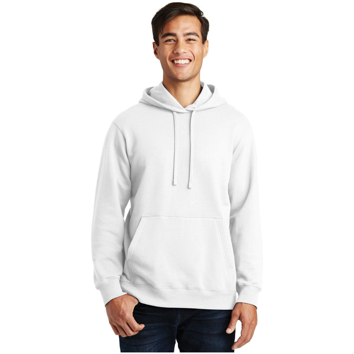 Port & Company ® Fan Favorite Fleece Pullover Hooded Sweatshirt. PC850H - White - Port & Company PC850H Sweatshirts/Fleece Port & Company White XS