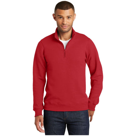 Port & Company® Fan Favorite Fleece 1/4-Zip Pullover Sweatshirt. PC850Q - Port & Company PC850Q Sweatshirts/Fleece Port & Company Bright Red XS