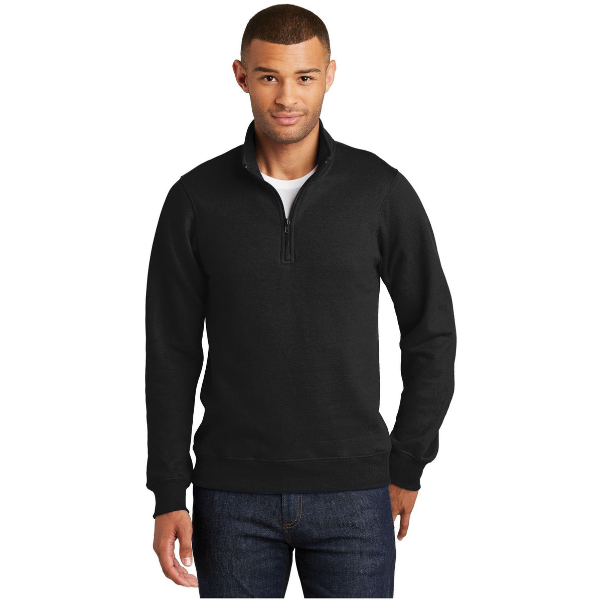 Port & Company® Fan Favorite Fleece 1/4-Zip Pullover Sweatshirt. PC850Q - Port & Company PC850Q Sweatshirts/Fleece Port & Company Jet Black XS