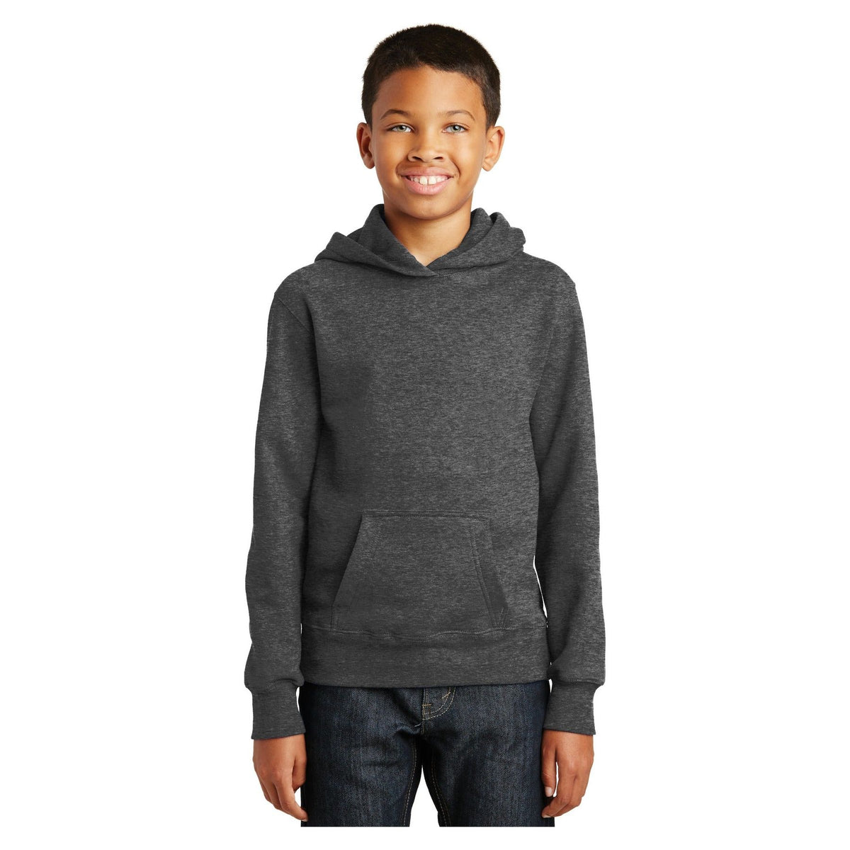 Port & Company ® Youth Fan Favorite Fleece Pullover Hooded Sweatshirt. PC850YH - Port & Company PC850YH Sweatshirts/Fleece Port & Company Dark Heather Grey XS