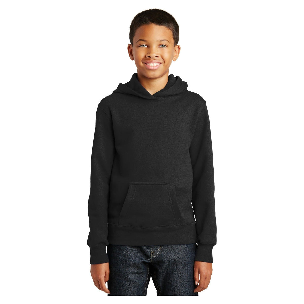 Port & Company ® Youth Fan Favorite Fleece Pullover Hooded Sweatshirt. PC850YH - Port & Company PC850YH Sweatshirts/Fleece Port & Company Jet Black XS