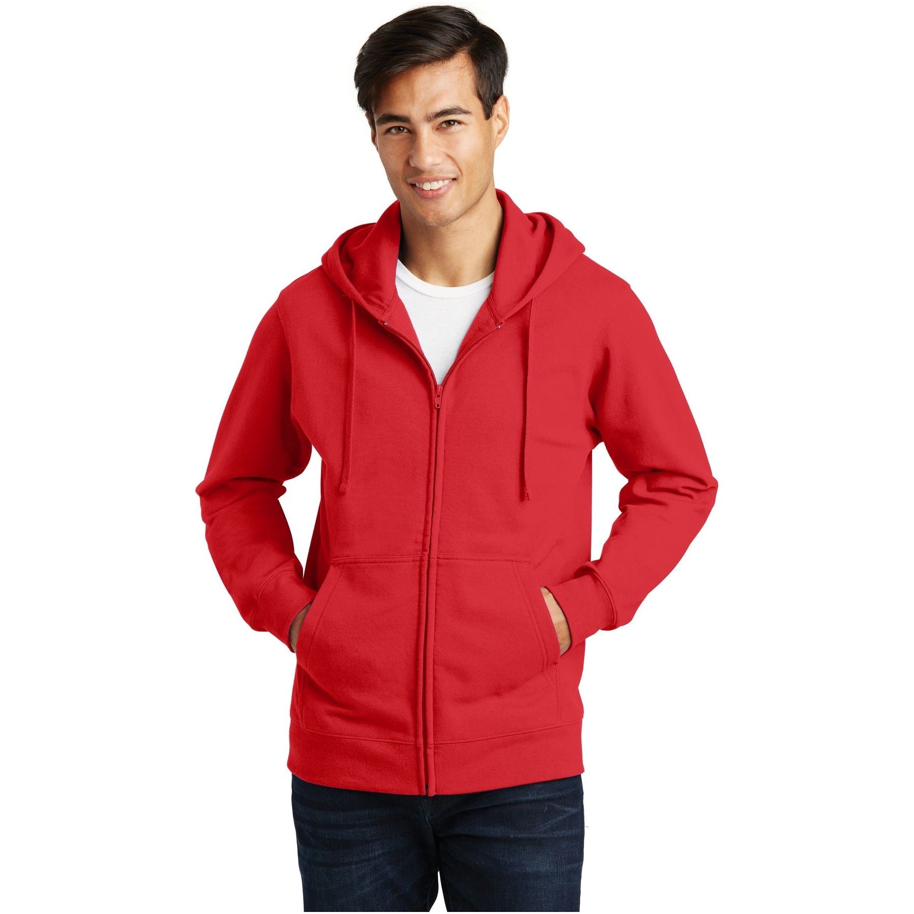 Port & Company ® Fan Favorite Fleece Full-Zip Hooded Sweatshirt. PC850ZH - Port & Company PC850ZH Sweatshirts/Fleece Port & Company Bright Red XS