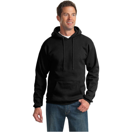 Port & Company ® Essential Fleece Pullover Hooded Sweatshirt. PC90H - Jet Black - Port & Company PC90H Sweatshirts/Fleece Port & Company Jet Black S