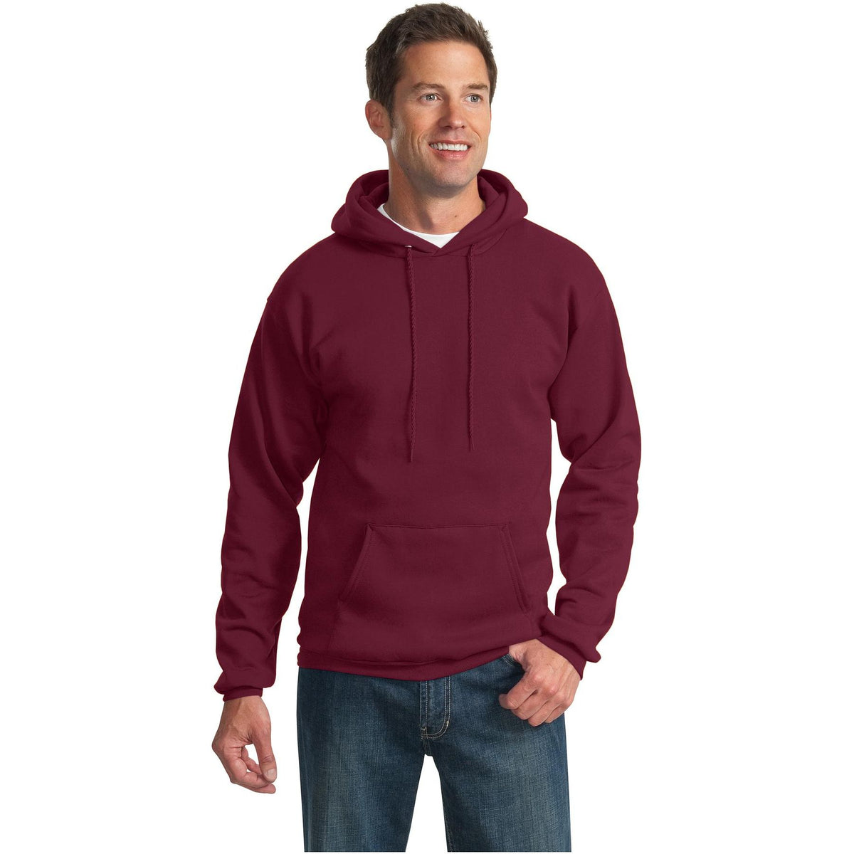 Port & Company ® Essential Fleece Pullover Hooded Sweatshirt. PC90H - Cardinal - Port & Company PC90H Sweatshirts/Fleece Port & Company Cardinal S