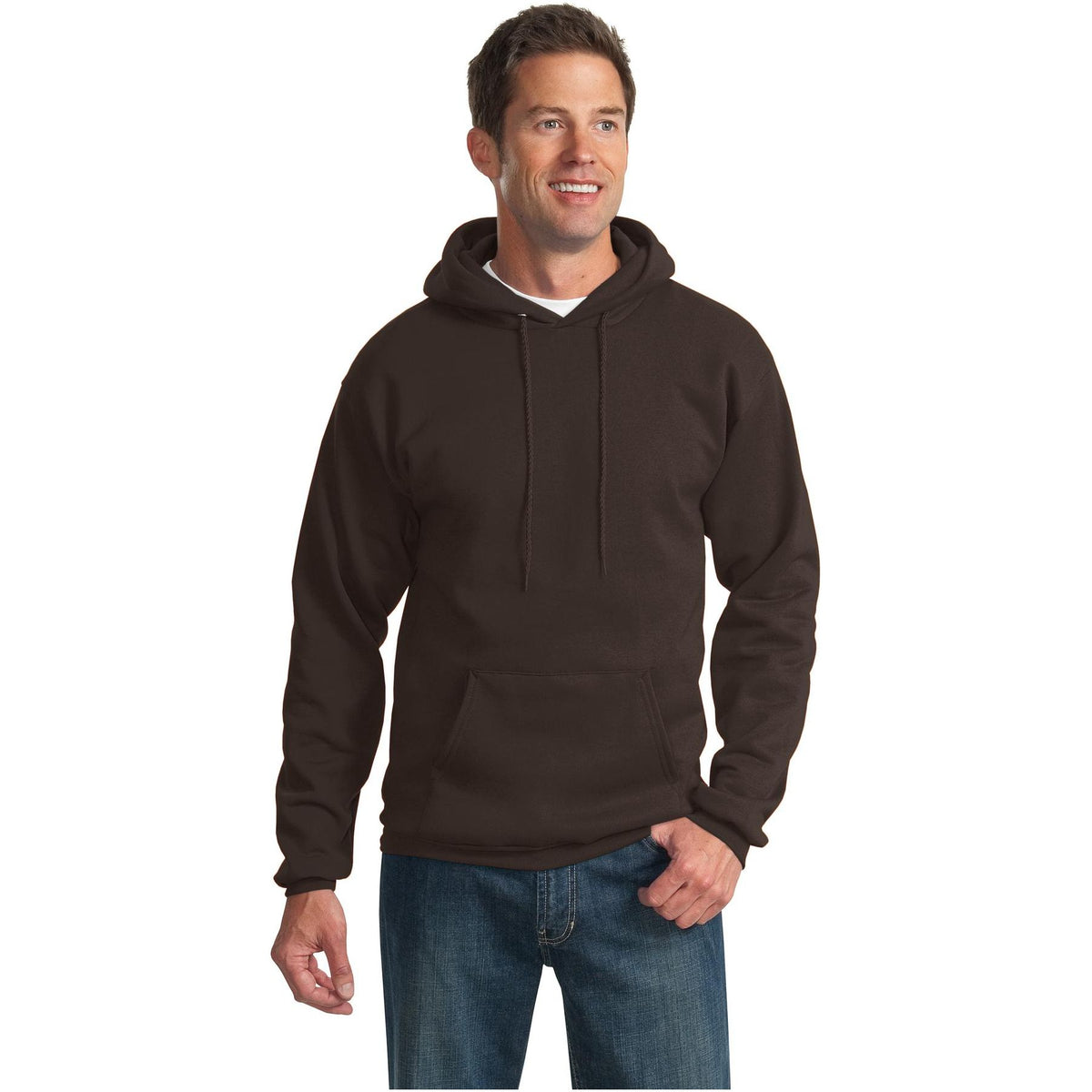 Port & Company ® Essential Fleece Pullover Hooded Sweatshirt. PC90H - Dark Chocolate Brown - Port & Company PC90H Sweatshirts/Fleece Port & Company Dark Chocolate Brown S