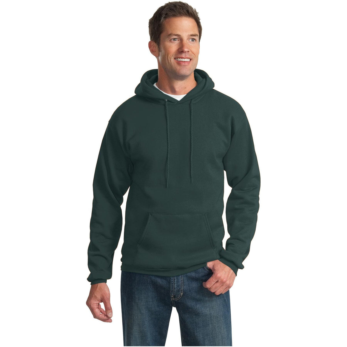 Port & Company ® Essential Fleece Pullover Hooded Sweatshirt. PC90H - Dark Green - Port & Company PC90H Sweatshirts/Fleece Port & Company Dark Green S