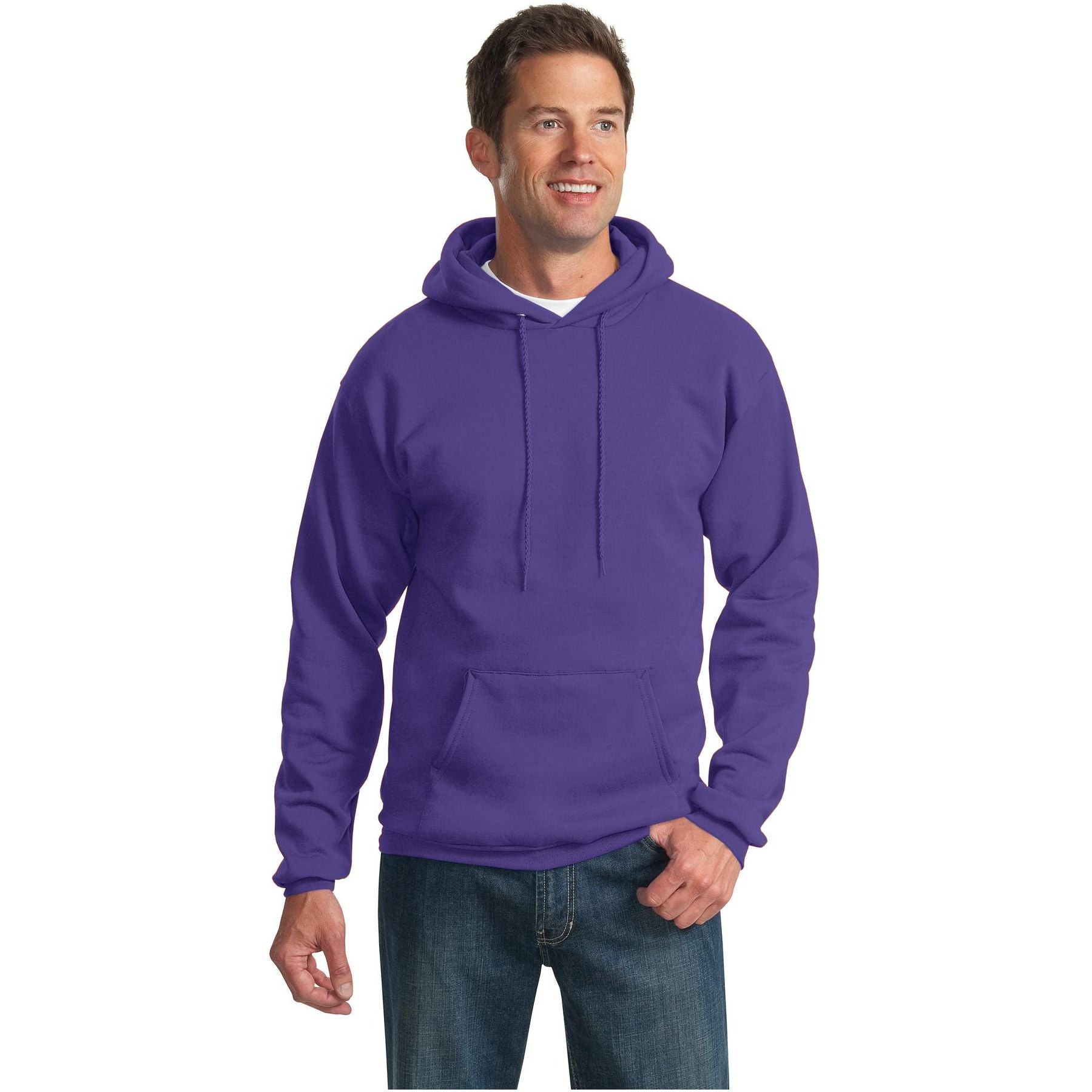 Port & Company ® Essential Fleece Pullover Hooded Sweatshirt. PC90H - Purple - Port & Company PC90H Sweatshirts/Fleece Port & Company Purple S