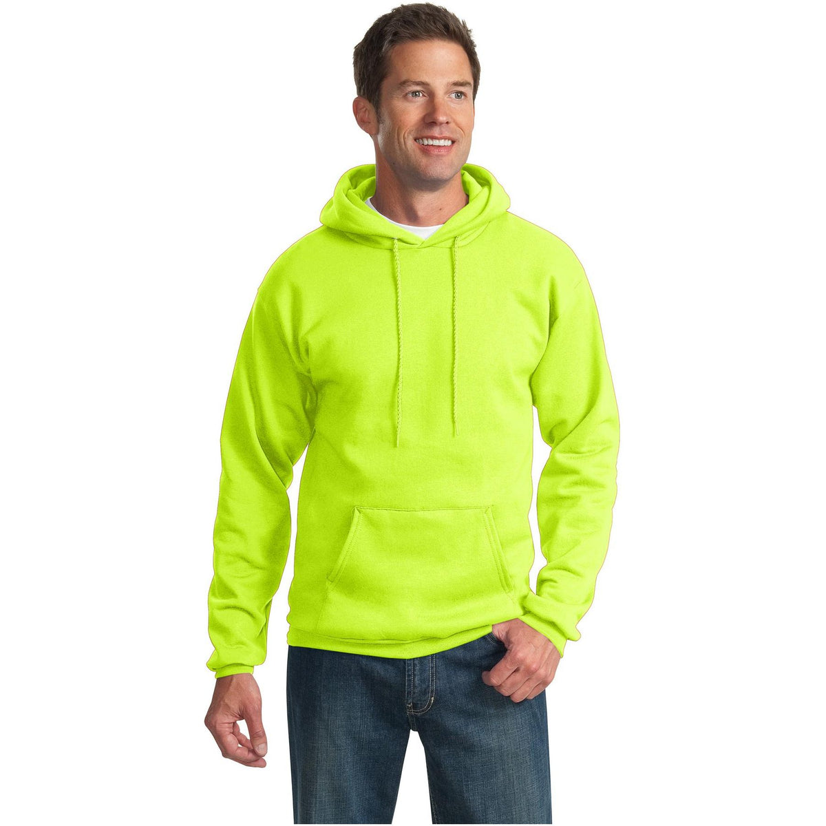 Port & Company ® Essential Fleece Pullover Hooded Sweatshirt. PC90H - Safety Green - Port & Company PC90H Sweatshirts/Fleece Port & Company Safety Green S