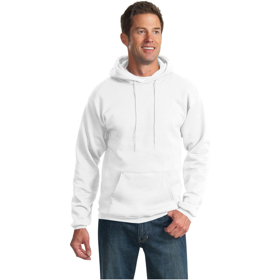 Port & Company ® Essential Fleece Pullover Hooded Sweatshirt. PC90H - White - Port & Company PC90H Sweatshirts/Fleece Port & Company White S